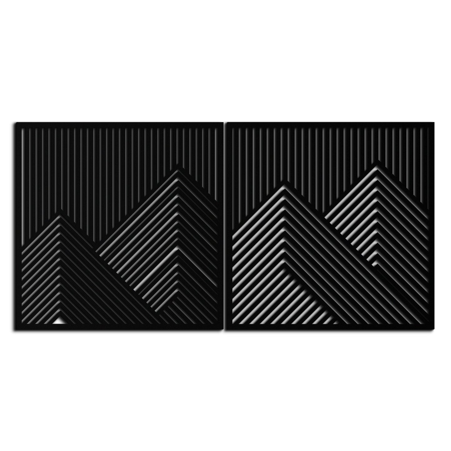 Geometric Mountain Landscape Metal Wall Art