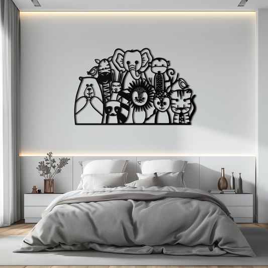 Cute Animal Metal Wall Art - Jungle and Safari Decor