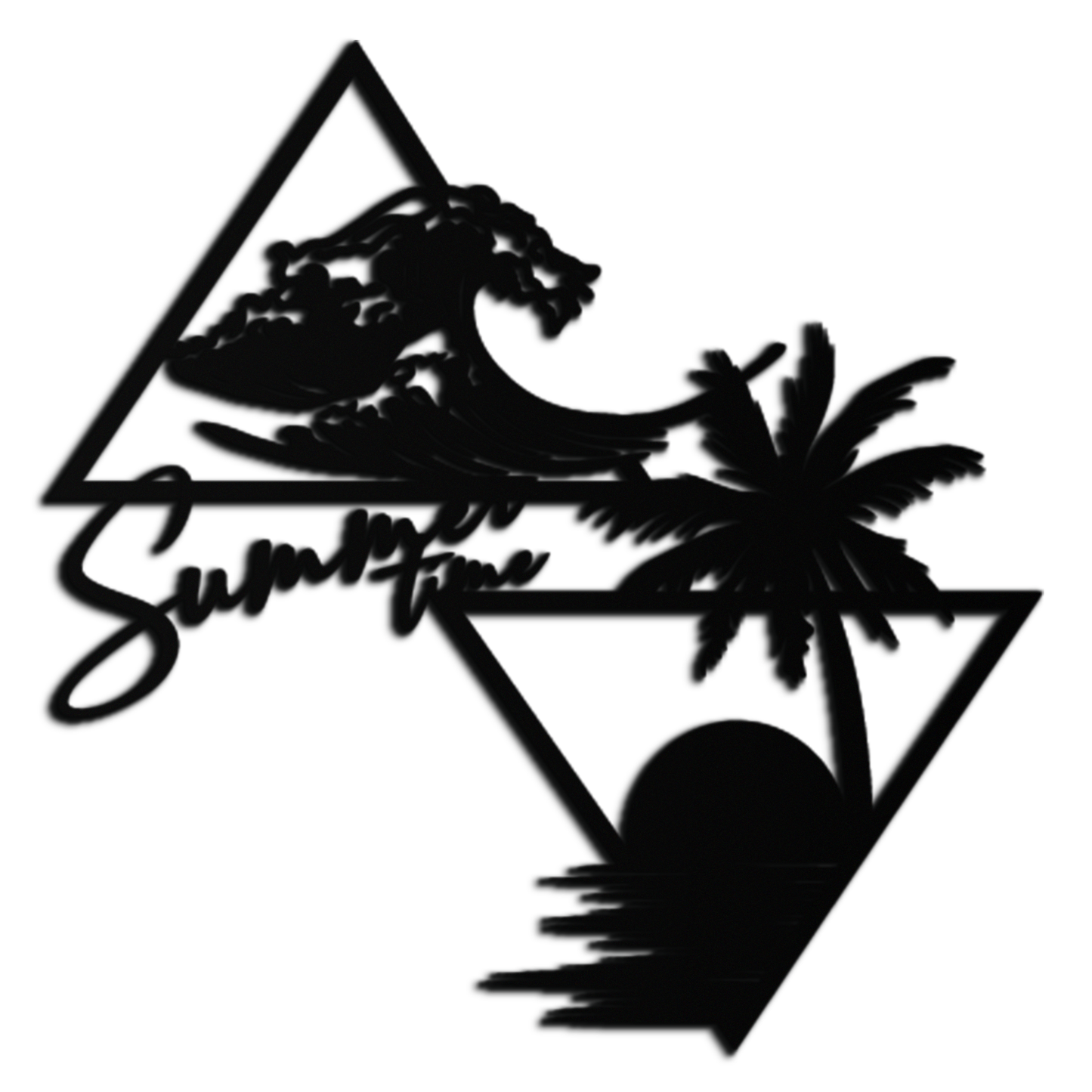 Beach Scene Palm Tree Metal Wall Art