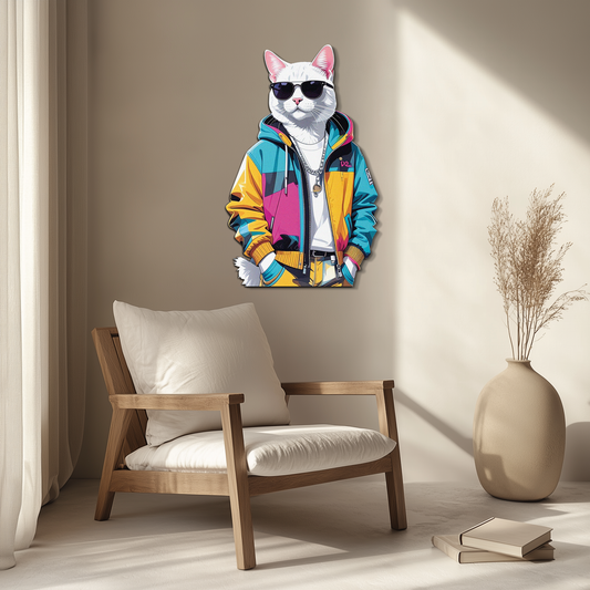 Cool Cat Metal Wall Art - Urban Street Style Decor