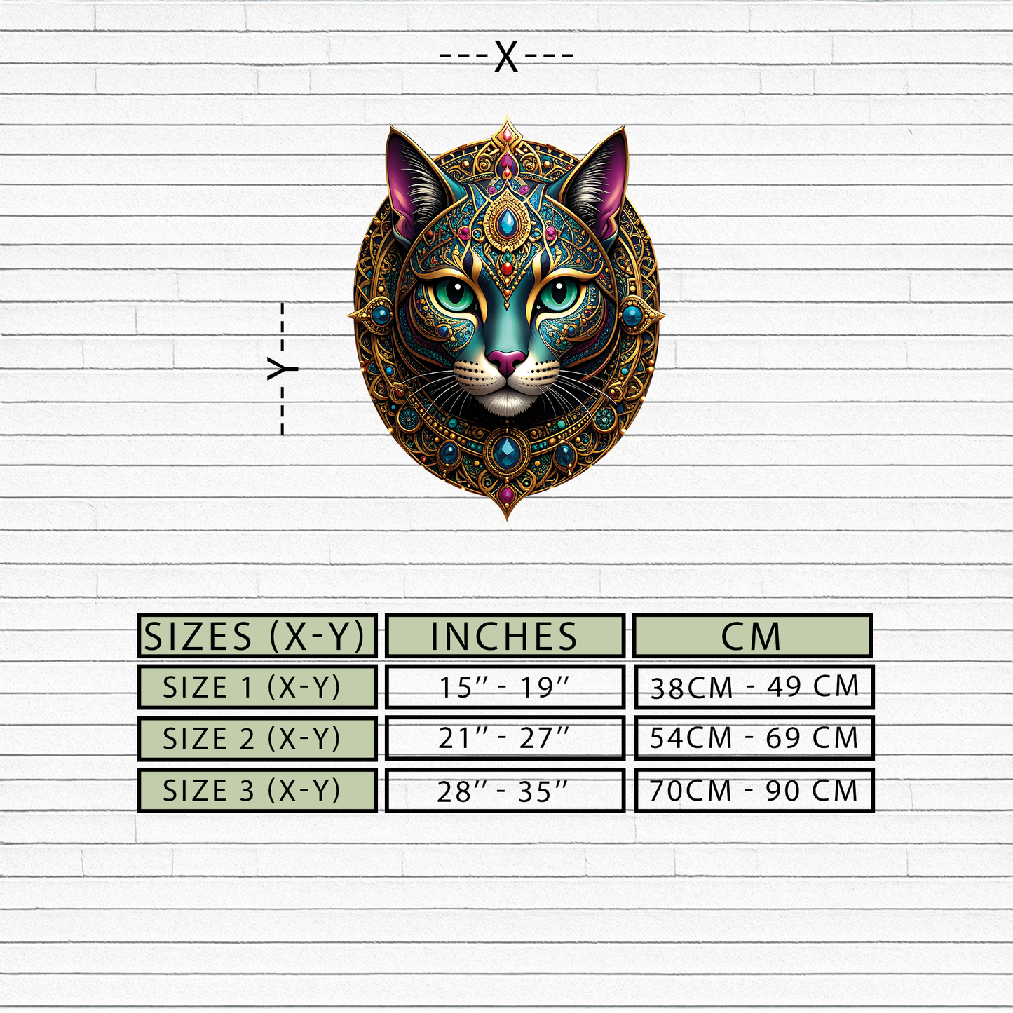 Mystic Mandala Cat Metal Wall Art - Boho Feline Decor