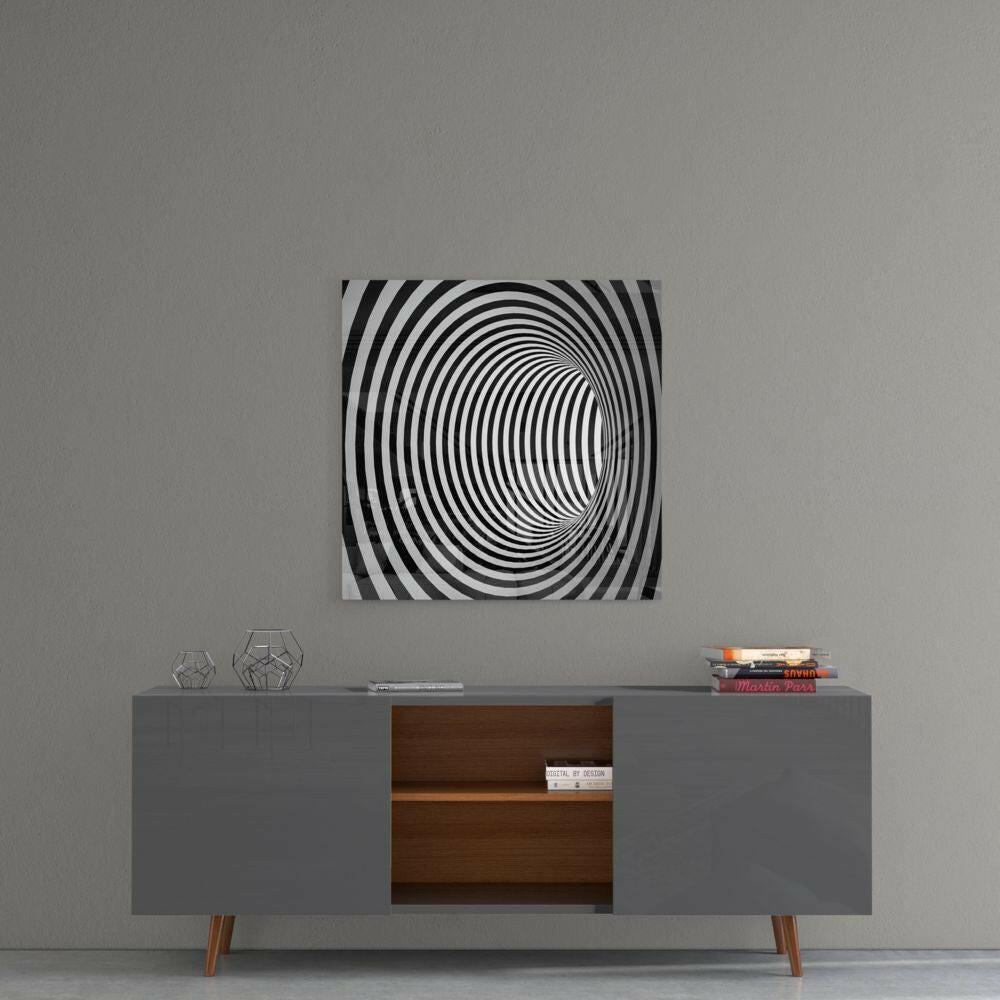 Tunnel Illusion Glass Wall Art