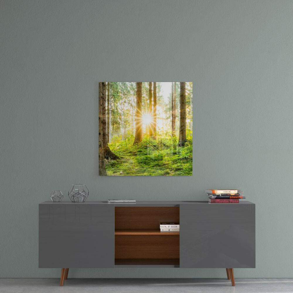 Forest Glass Wall Art Tempered Glass Nature Print
