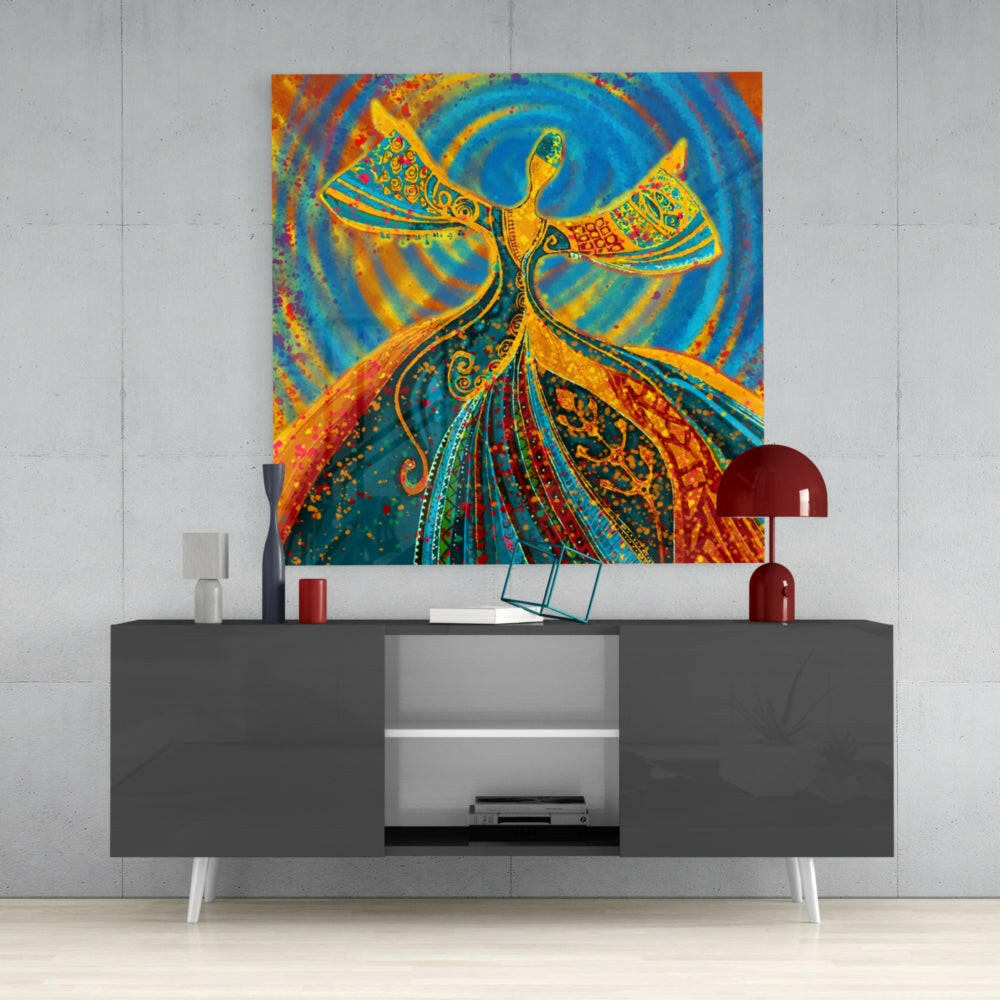 Return Abstract Glass Wall Art