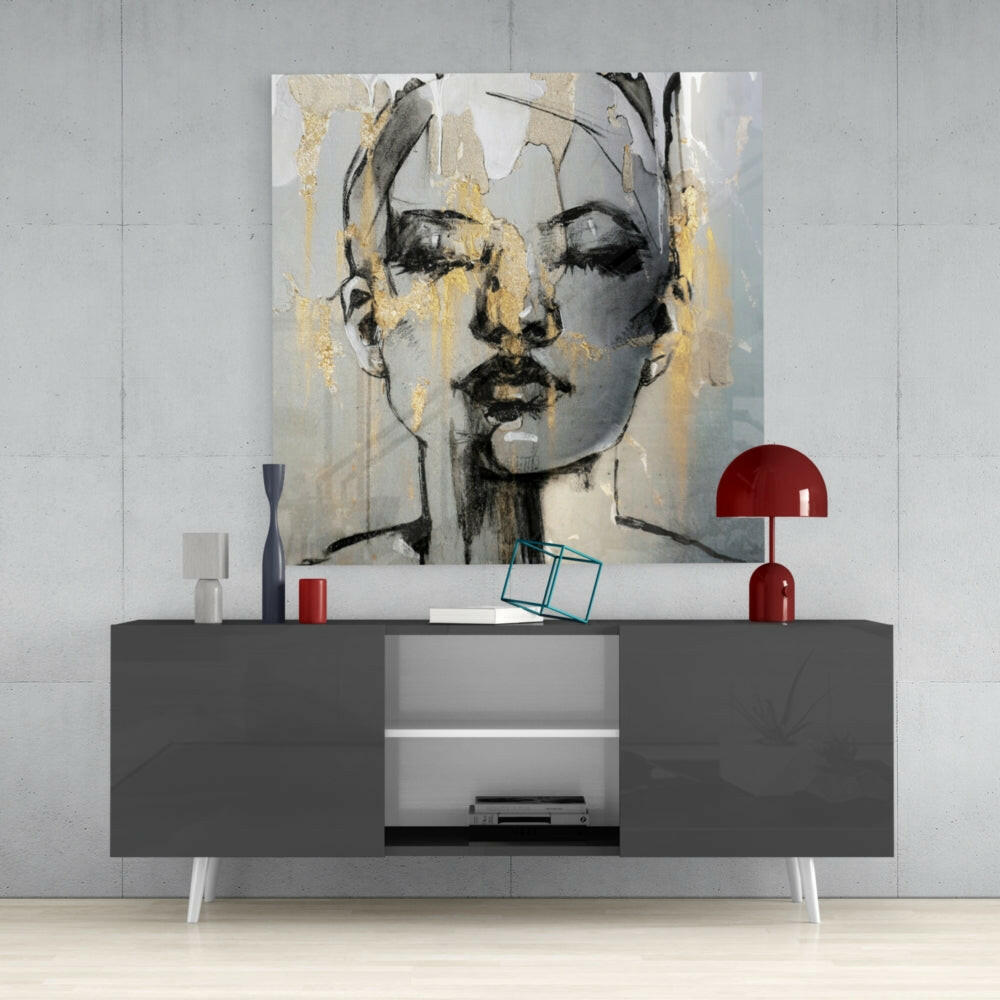 Woman's Portrait Glass Wall Art