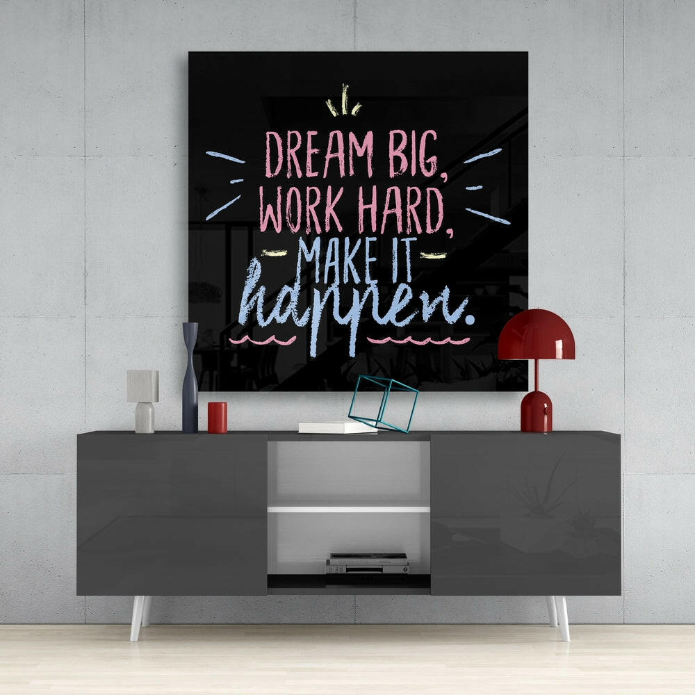 Dream Big Glass Wall Art