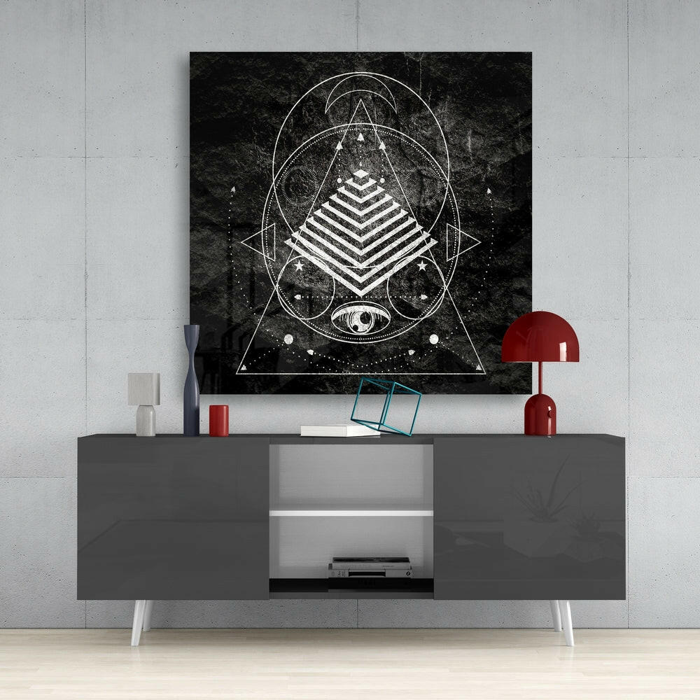 Lines of the Triangle Glass Wall Art