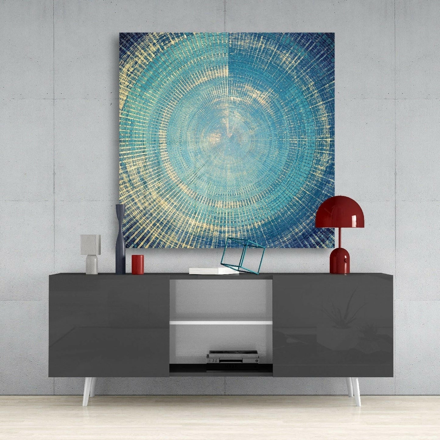 Elegant Cycle Abstract Glass Wall Art