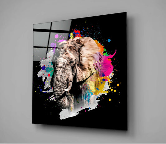Elephant Safari Square Glass Wall Art