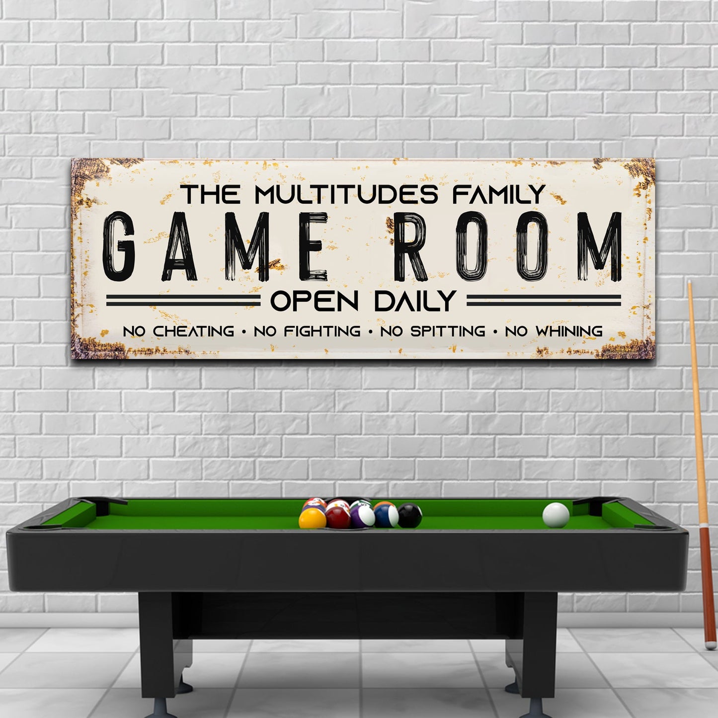 Family Game Room Personalized Canvas Sign