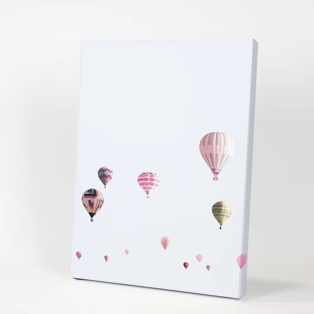 Colorful Hot Air Balloons Wall Art Print, Kids Room Decor