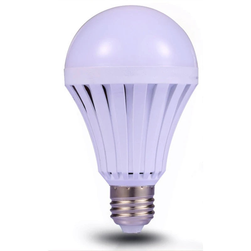 LED rechargable emergency bulb on a white background