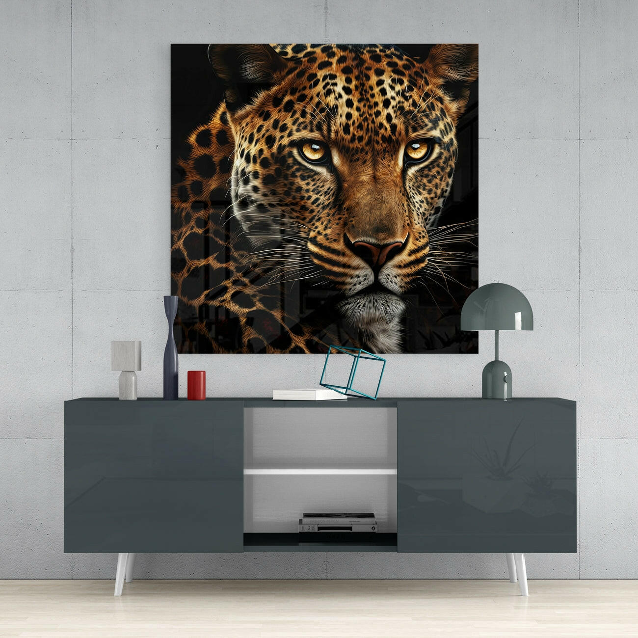 Leopard Glass Wall Art