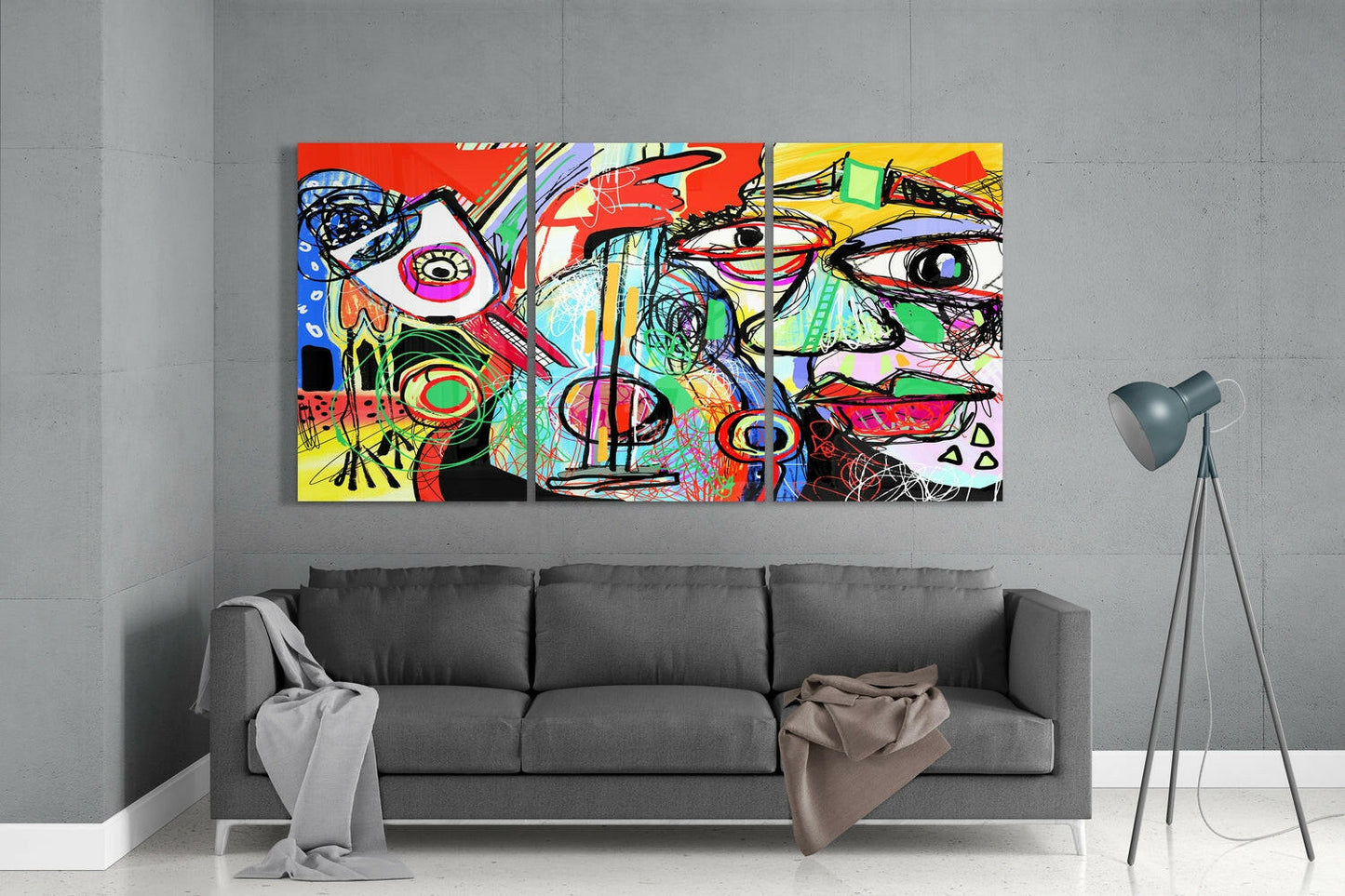 Abstract Cello Glass Wall Art