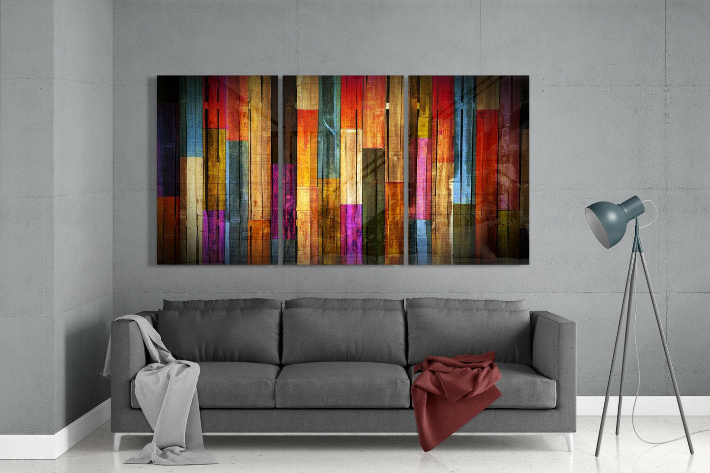 Painted Wood Glass Wall Art