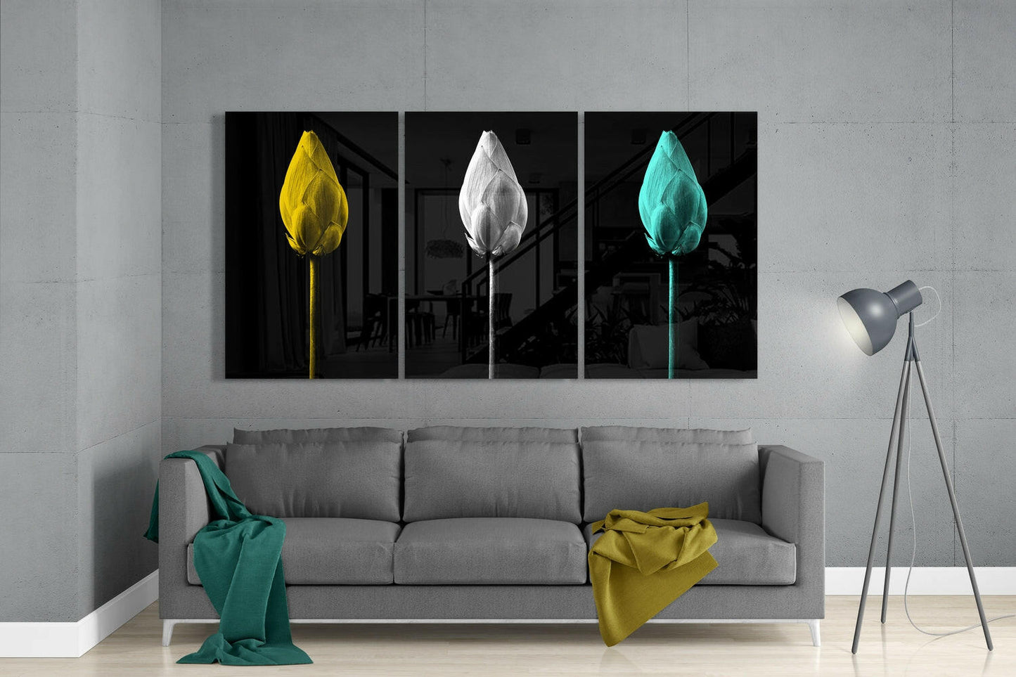 Tulips Glass Wall Art