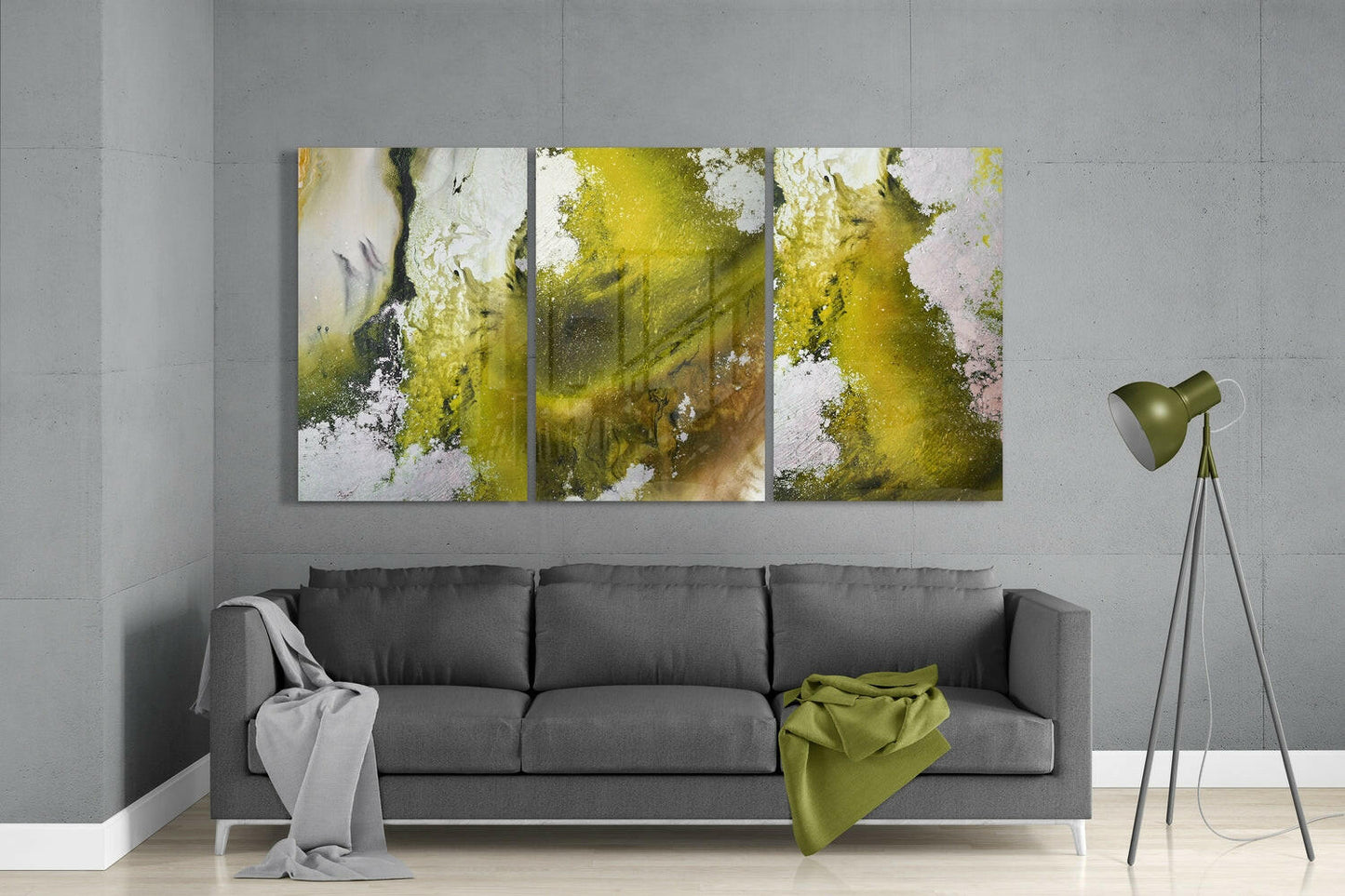 Abstract Green Glass Wall Art