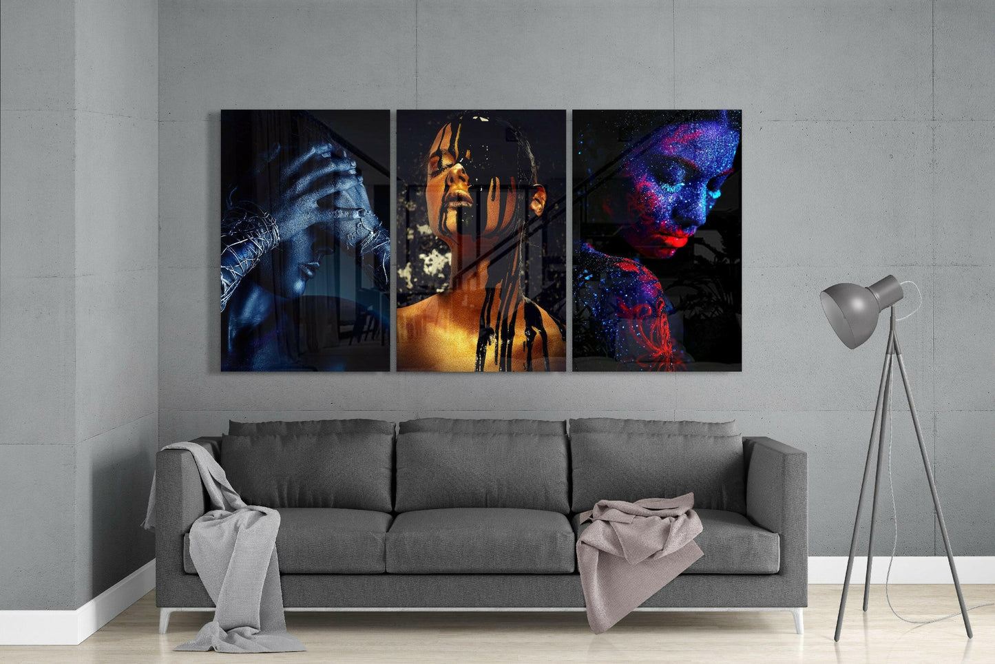 Woman Triptych Glass Wall Art