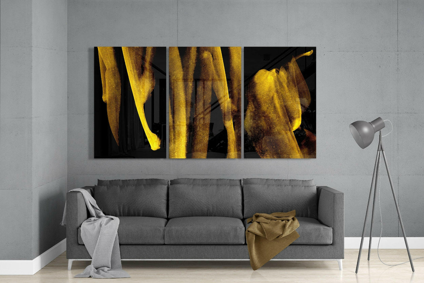 Yellow Touch Glass Wall Art