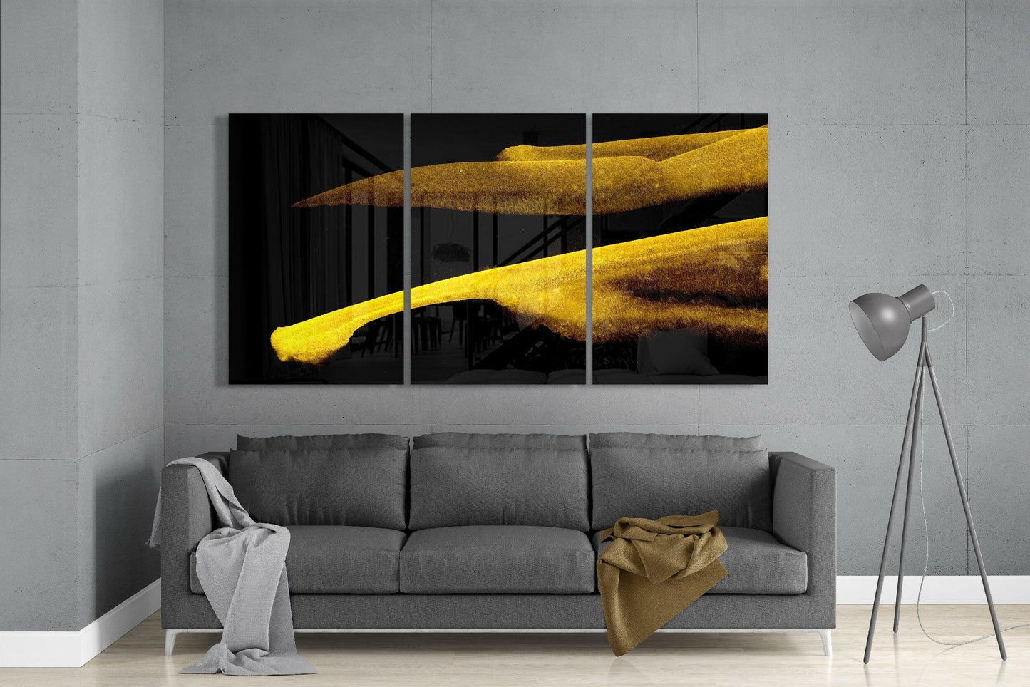 Yellow Touch Glass Wall Art
