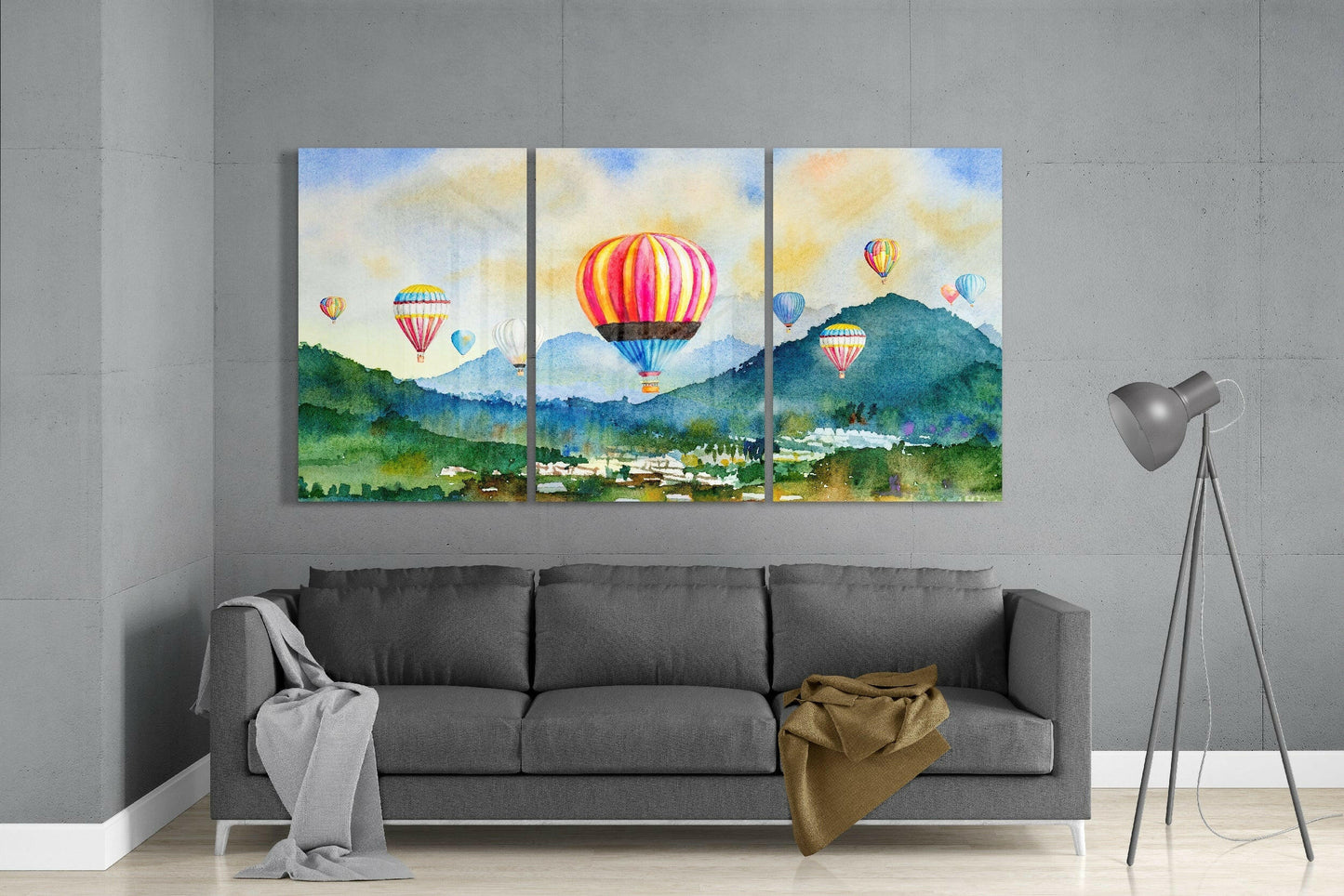 Balloons Glass Wall Art