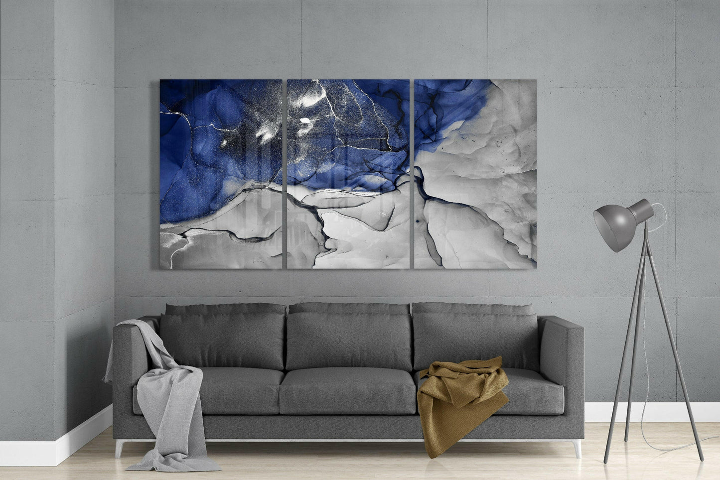 Blue Harmony Glass Wall Art