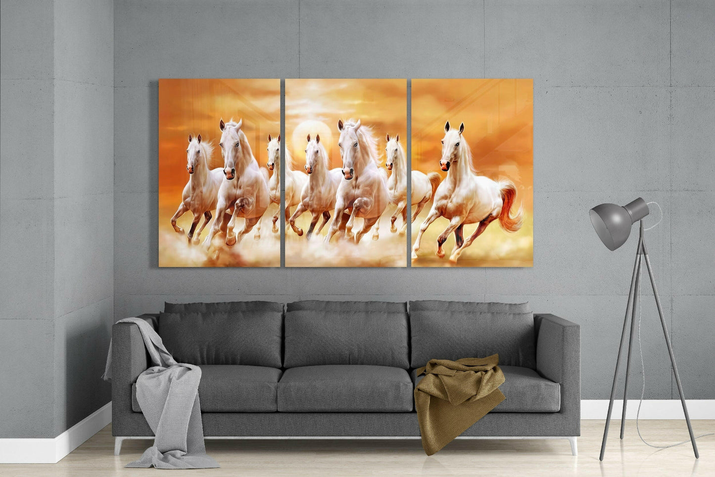 Horses Glass Wall Art
