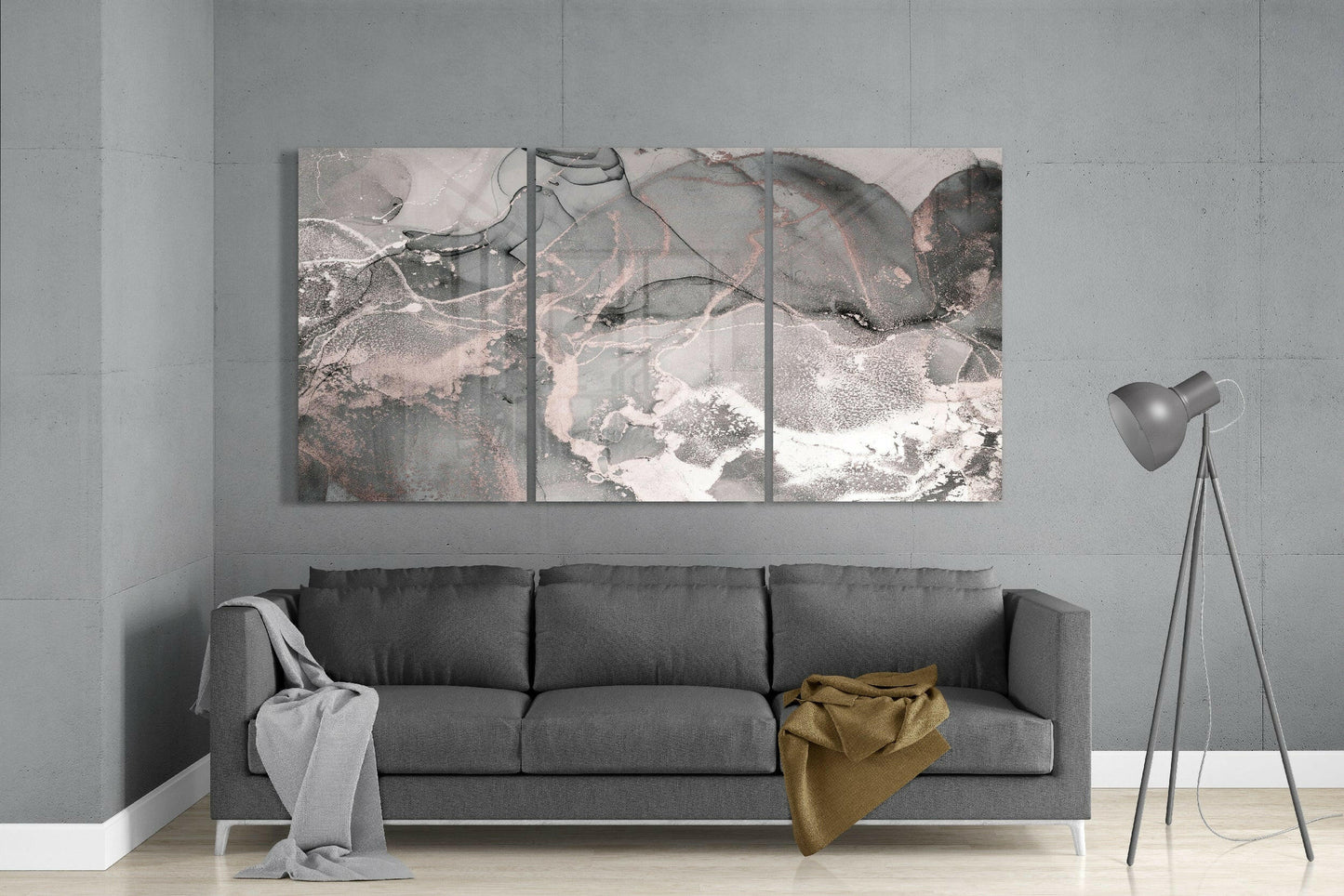 Gray Dance Glass Wall Art