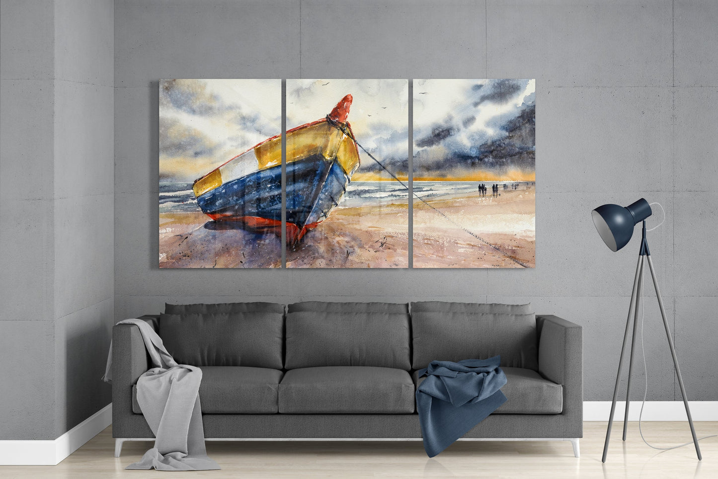 Abandoned Boat Glass Wall Art Set