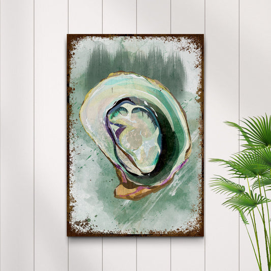Oyster Shell Abstract Watercolor Canvas Wall Art