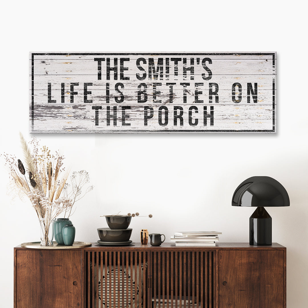 Personalized Family Name Porch Canvas Sign