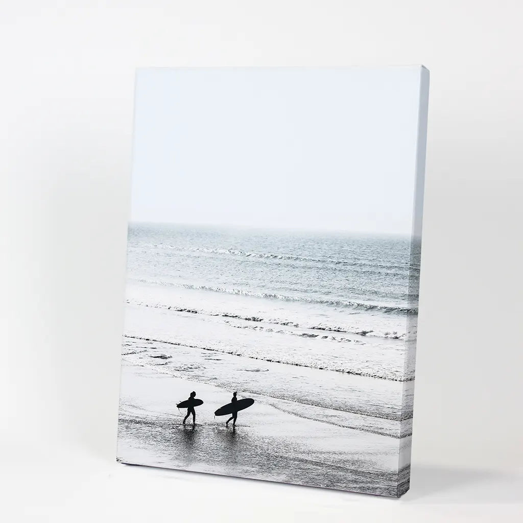 Malibu Surfers on the Beach Print - Coastal Wall Art