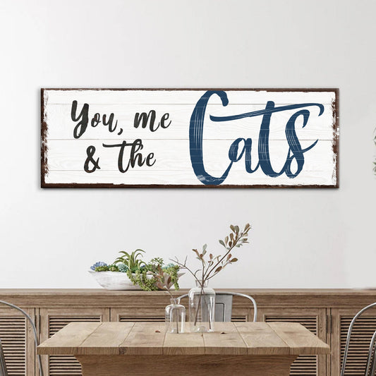 You Me and the Cats Canvas Wall Art