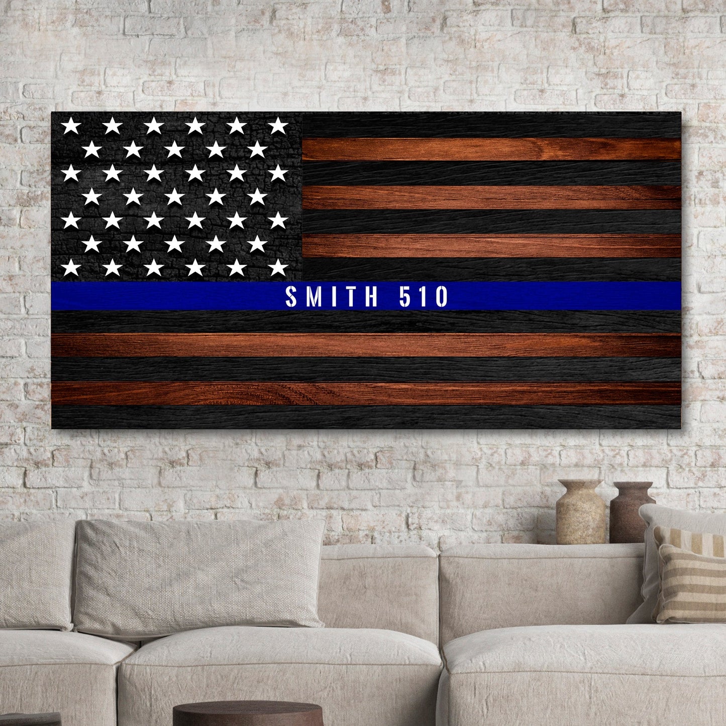 Personalized Police Officer Name Sign Canvas Wall Art