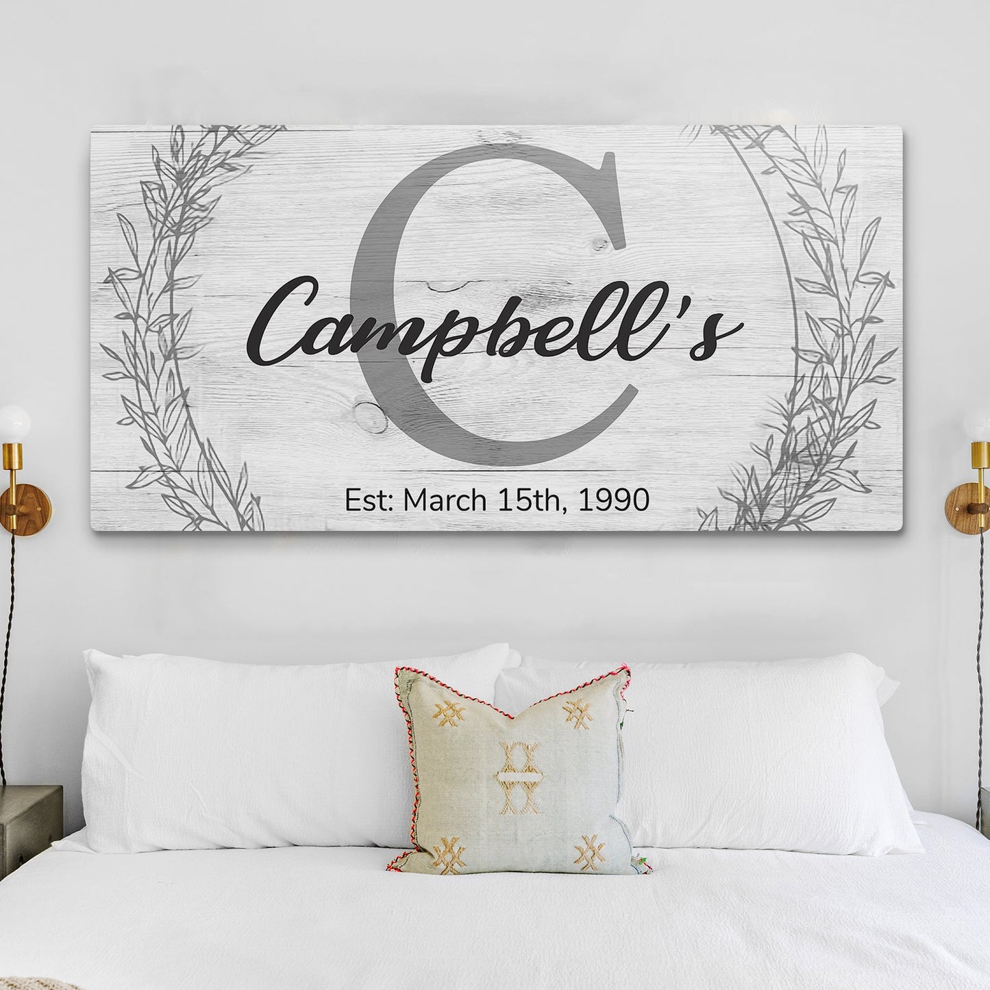 Family Name Monogram Canvas Wall Art