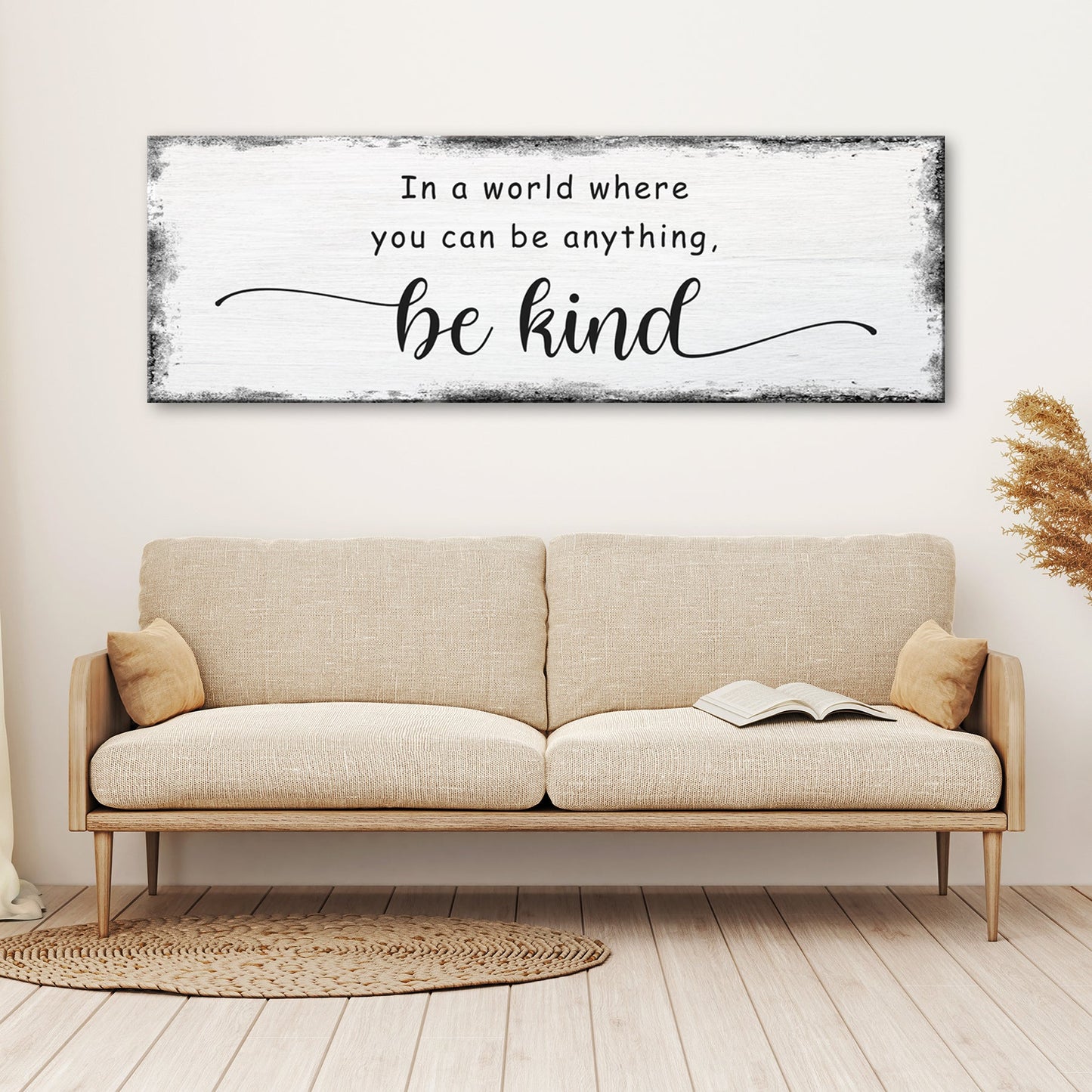In A World Where You Can Be Anything Be Kind Canvas Wall Art