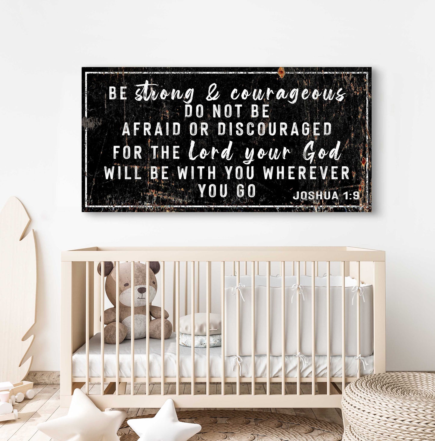 Joshua 1:9 Be Strong And Courageous Canvas Wall Art