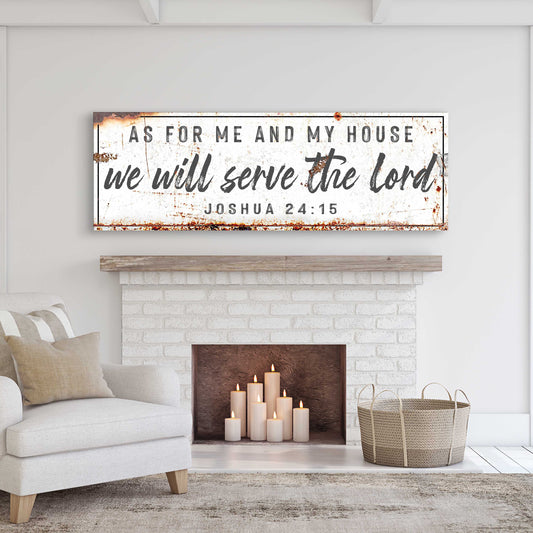 Joshua 24:15 We Will Serve The Lord Rustic Canvas Wall Art