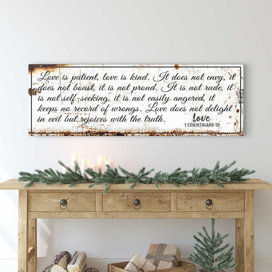 1 Corinthians 13 Love Is Patient Faith Canvas Sign
