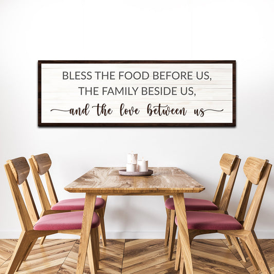 Bless the Food Before Us Kitchen Canvas Wall Art