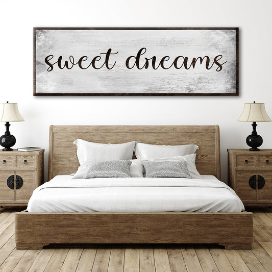 Sweet Dreams Bedroom Grunge Canvas Wall Art