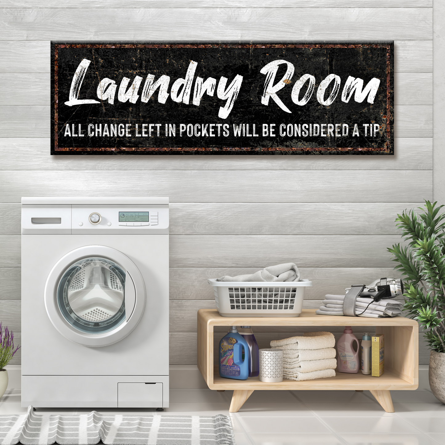 Laundry Room Personalized Canvas Sign II