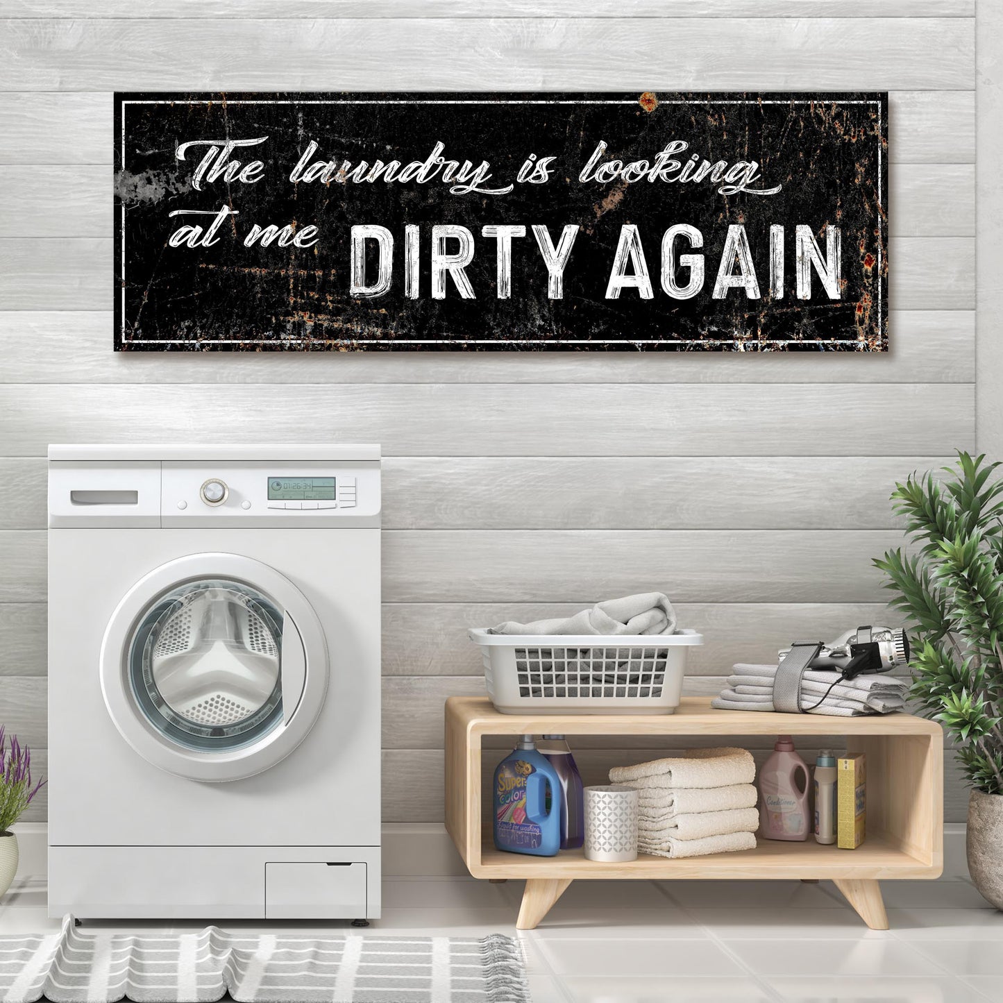Dirty Laundry Room Canvas Sign