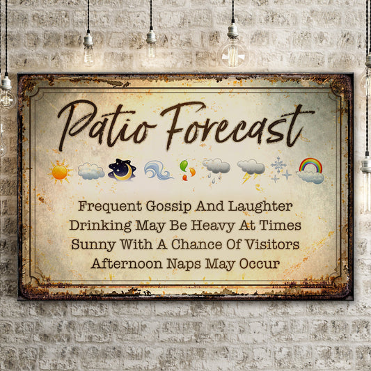 Patio Forecast Personalized Canvas Sign
