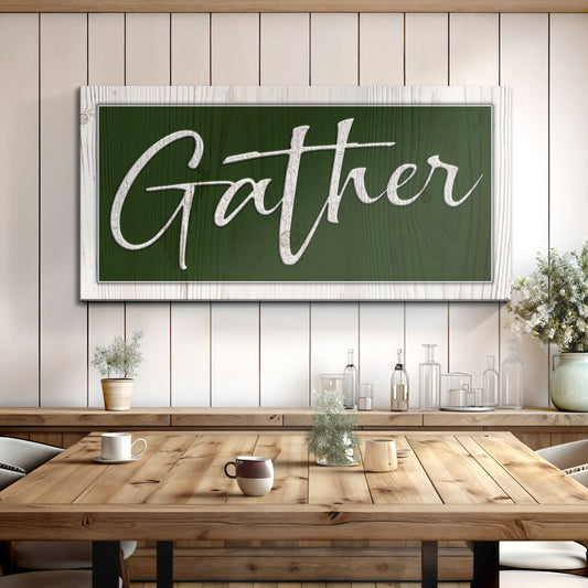 Gather Canvas Wall Art Sign - Script Font
