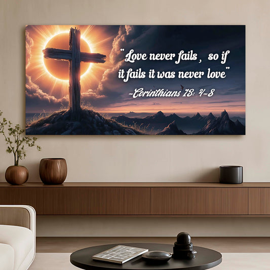 1 Corinthians 13:4-8 Love Never Fails Canvas Wall Art