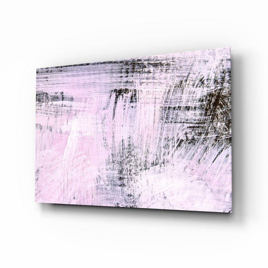 Blush Brushstroke Abstract Glass Wall Art