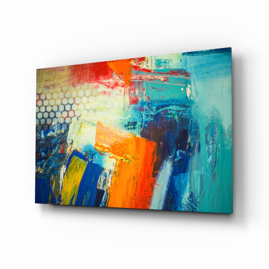 Bold Impasto Abstract Glass Wall Art