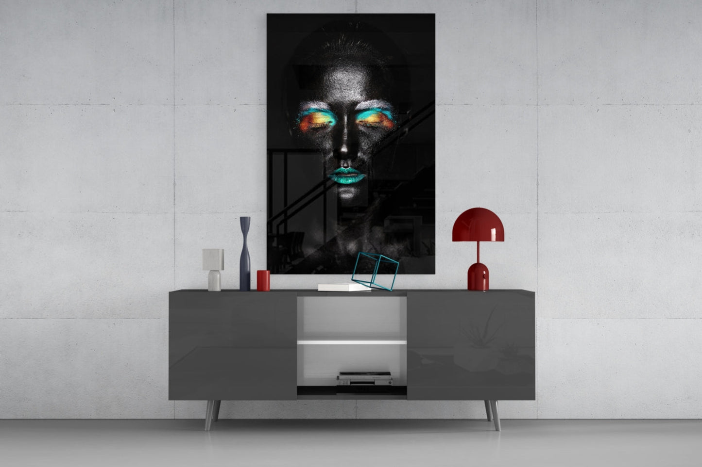Cosmic Beauty Woman Glass Wall Art