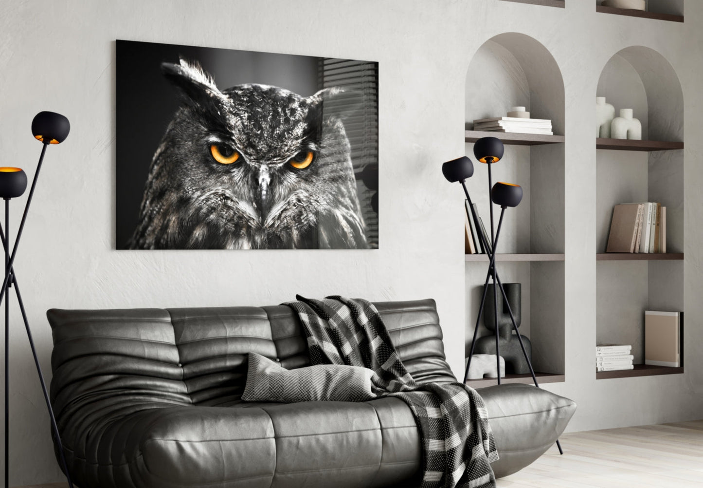 Owl Glass Wall Art - Great Horned Owl